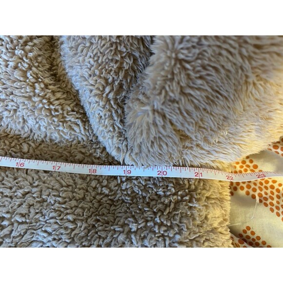 Hollister Mockneck Puffer Sherpa Cream Tan Beige Teddy Jacket Coat Sz Large - Picture 6 of 8